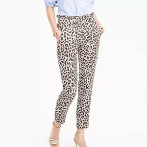 J. Crew Ruffle-waist Linen Pant in Leopard Print -  Size 4